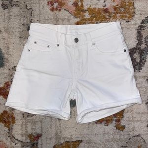 White denim shorts